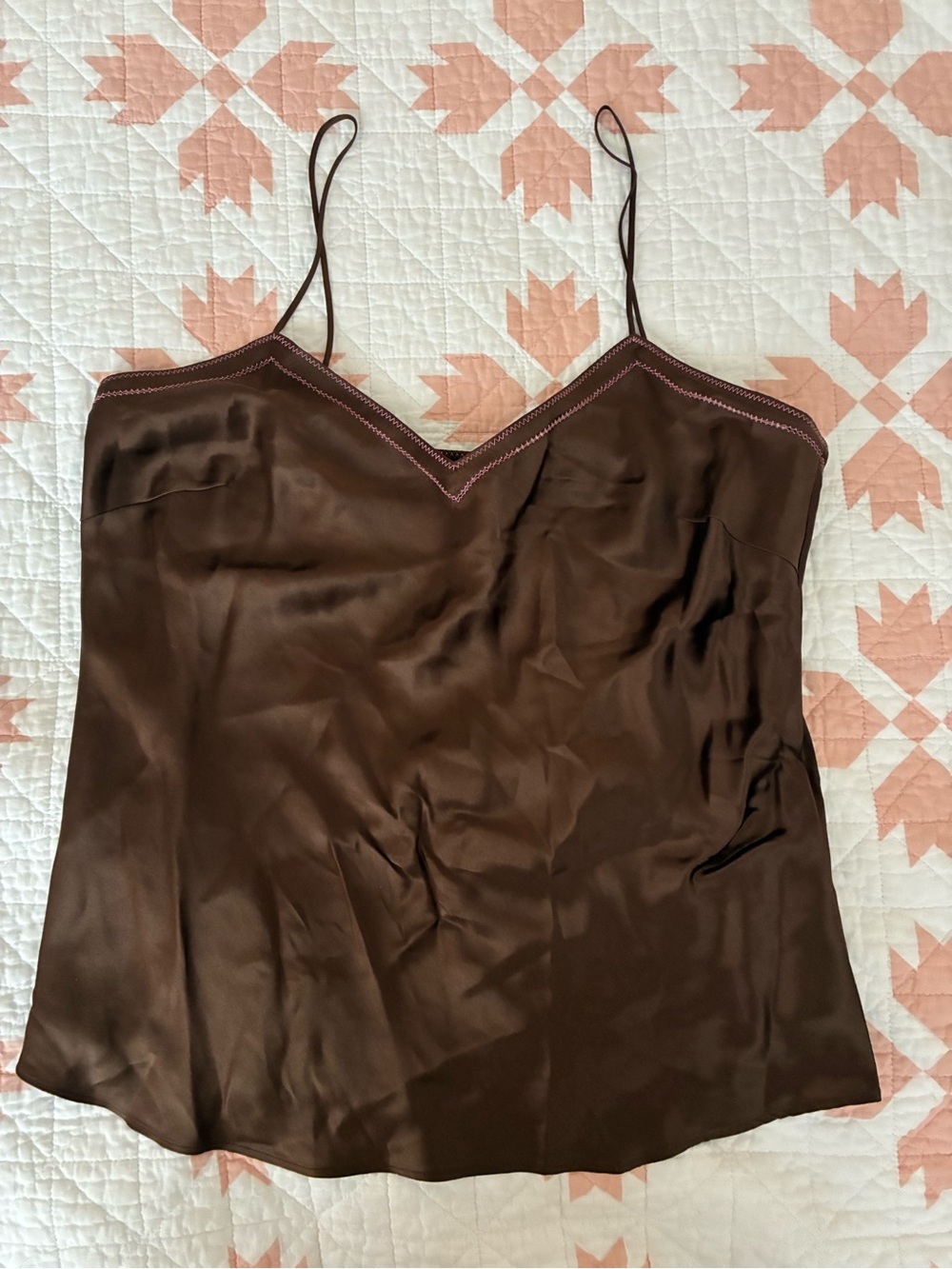 New J.Crew Vintage Silk Brown Satin Spaghetti Strap Camisole tank